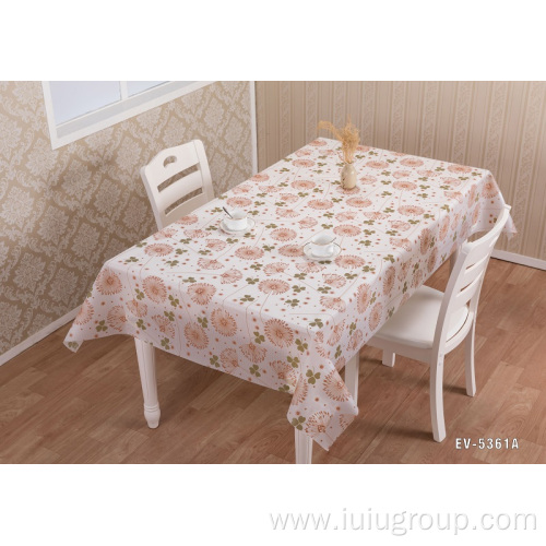 Restaurant Floral Embroidered PEVA Tablecloth